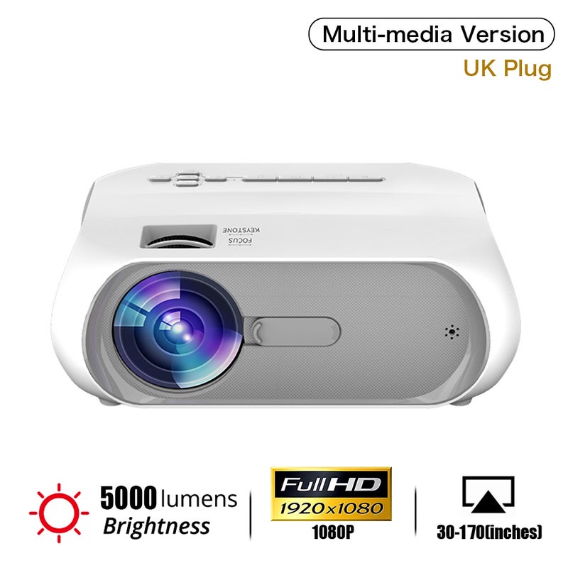 T9 Mini Projector 2022 Upgraded Portable Video-Projector, 5000 Lumens Multimedia Home Theater Portable Movie Outdoor Projector, Compatible with Full HD 1080P HDMI,VGA,USB,AV,Laptop - Image 1