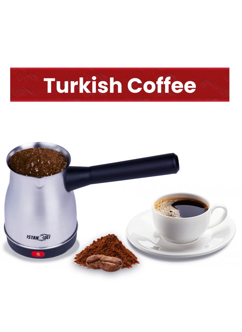 istanbuli istanbuli 800w stainless steel turkish coffee maker 360-degree rotation high quality food-grade material for healthy brewing perfect for home and office  - Image 1