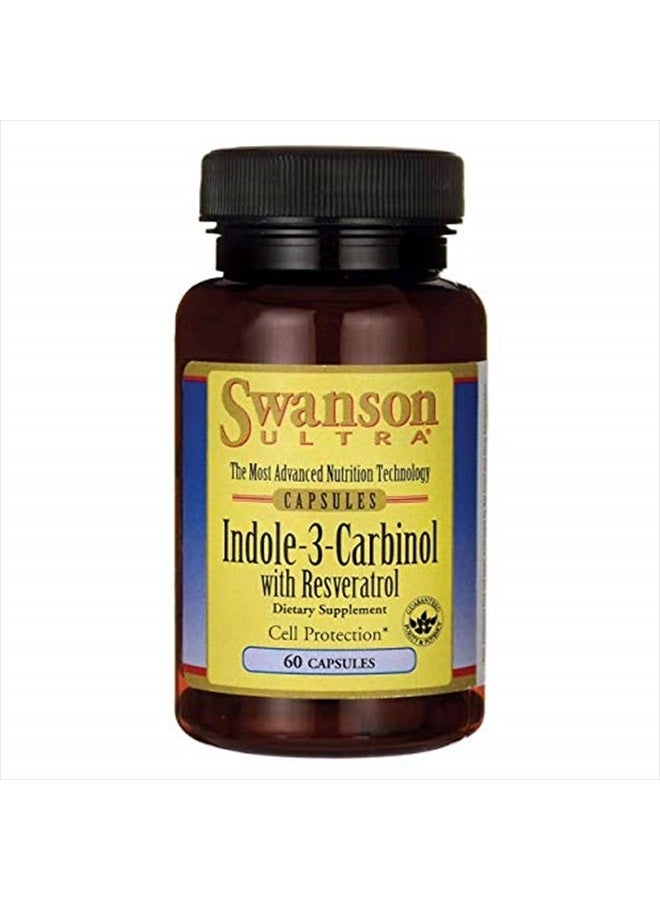 SWANSON Indole-3-Carbinol with Resveratrol - I3C Supplement Promoting Cellular Protection - Natural Supplement to Help Maintain Healthy Hormone Balance - (60 Capsules, 200mg Each) - Image 2