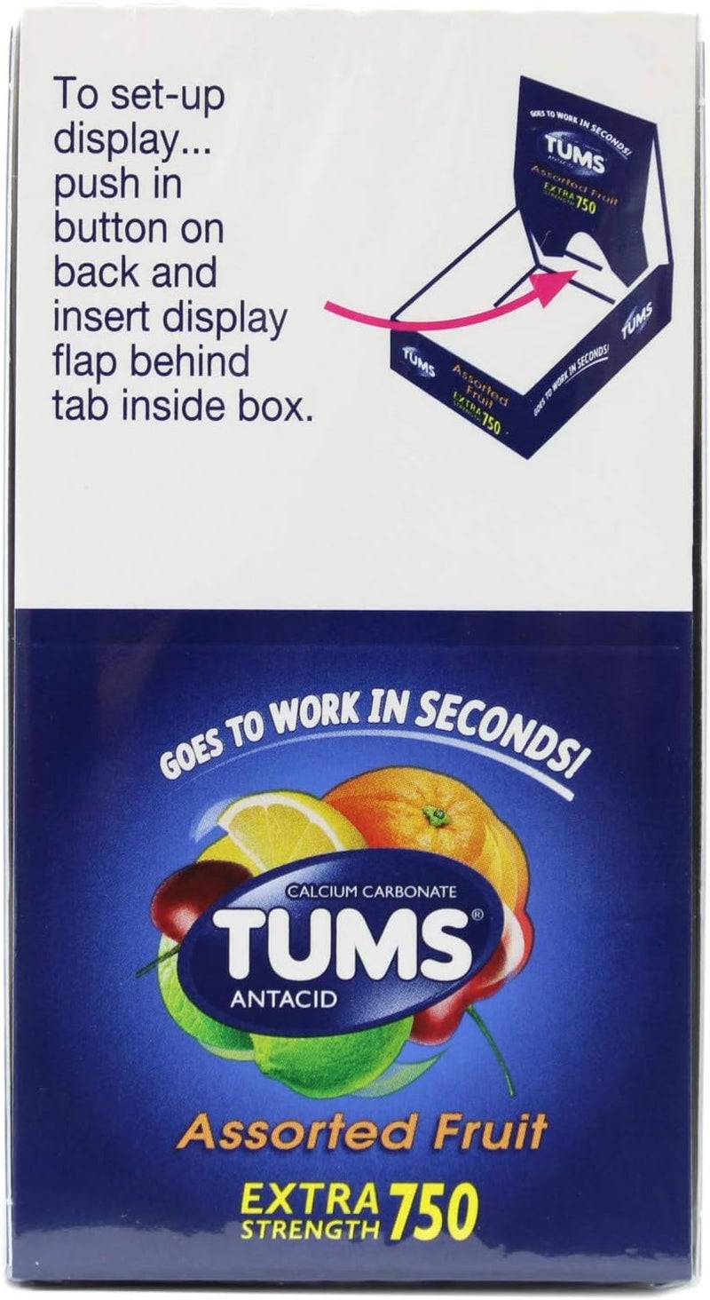 TUMS تومس إكسترا 750 نكهات فواكه متنوعة 12 لفة - Image 1