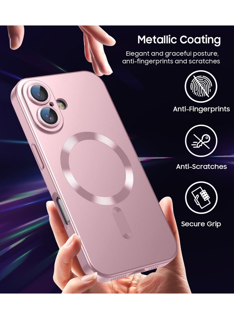 Magnetic for iPhone 17 Case,Comes with Camera Lens Protector,Compatible with Magsafe,Soft TPU Full Protection Slim Smooth Bumper Shockproof Phone Cover Rose Gold - Image 4