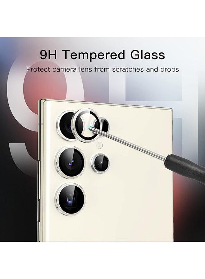 Samsung Galaxy S23 Ultra Camera Lens Protector, Individual Lens Protectors, Scratch-Resistant Ultra-Thin Tempered Glass with Aluminum Edging, Galaxy S23 Ultra Case Friendly, 1 Set, Silver - Image 4