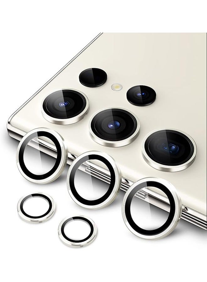 Samsung Galaxy S23 Ultra Camera Lens Protector, Individual Lens Protectors, Scratch-Resistant Ultra-Thin Tempered Glass with Aluminum Edging, Galaxy S23 Ultra Case Friendly, 1 Set, Silver - Image 1