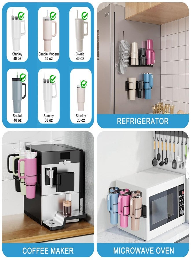 TBLUITE Water Bottle Organizer Holder for Stanley 40/30/20 oz, 2 Pack Strong Magnetic Cup Accessories, Kitchen Fridge Cabinet Metal Storage Rack, Easy Installation (Black, 6 Bottles) (black) - Image 3