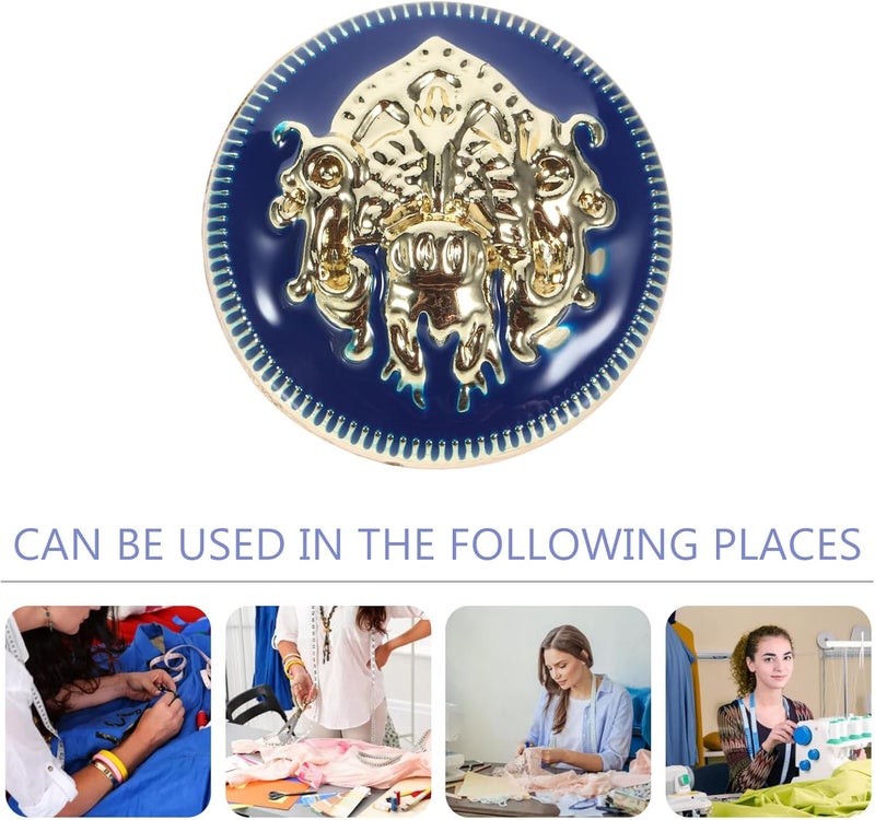 Lurrose 20pcs Blue Gold 25mm Metal Decorative Buttons for Coats Jackets Uniforms Vintage Small Suit Buttons for Sewing Crafts - Image 3