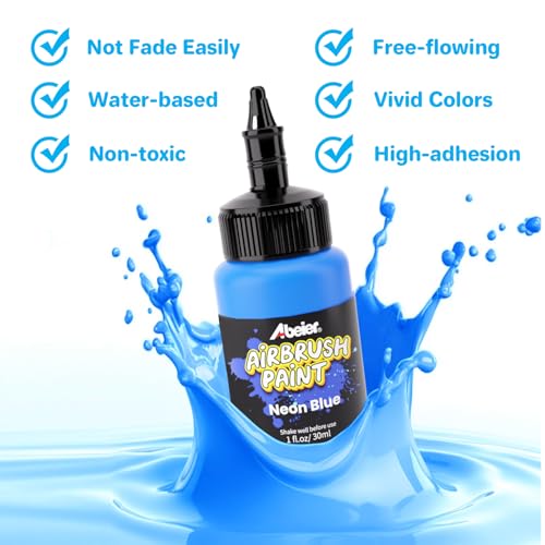 ABEIER Airbrush Paint, 28 Colors x 1oz (30ml) with 2 Thinner, Ready to Spray, Non-Toxic, Water-Based Acrylic Airbrush Paint Set for Metal, Models - Image 5