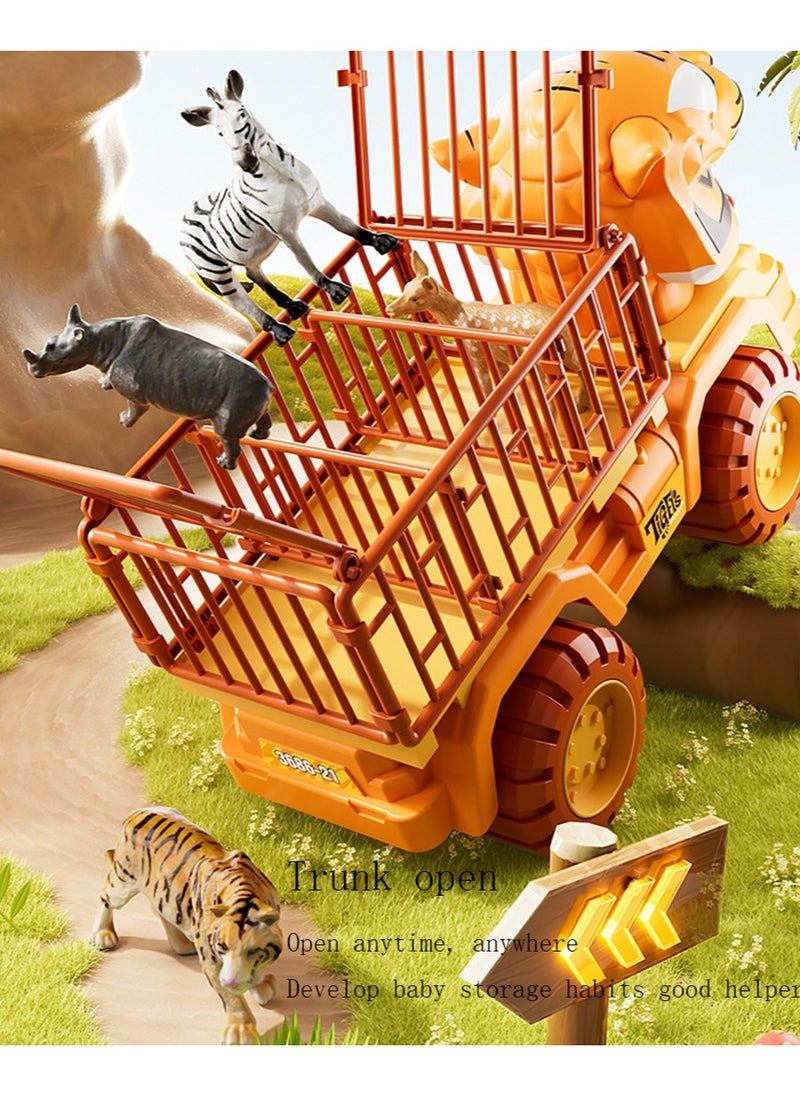 Generic Tiger Truck Toys for Kids with Animal Toys Playset,Tiger Toy Trucks for Boys,Large Tiger Carrier Truck,Animal Transport Vehicle  - Image 5