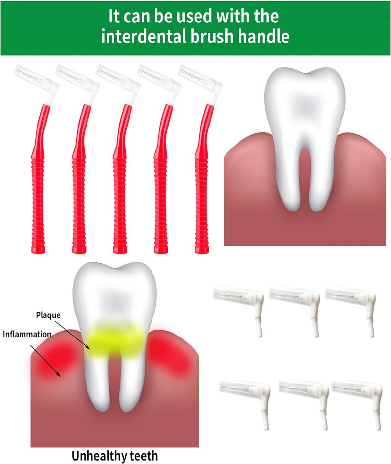 INIMAGINE 25 Pcs Dental Floss, Interdental Brush Ultra Tight Bristles Tooth Flossing Head Oral Dental Hygiene Brush Tooth Pick Flosser Toothpick Sticks For Teeth Oral Dental Care Brush Cleaning Tool - Image 2