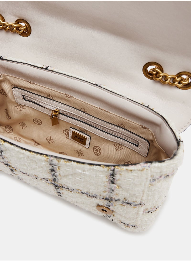 GUESS - Cessily Tweed Convertible Crossbody Bag - Image 1