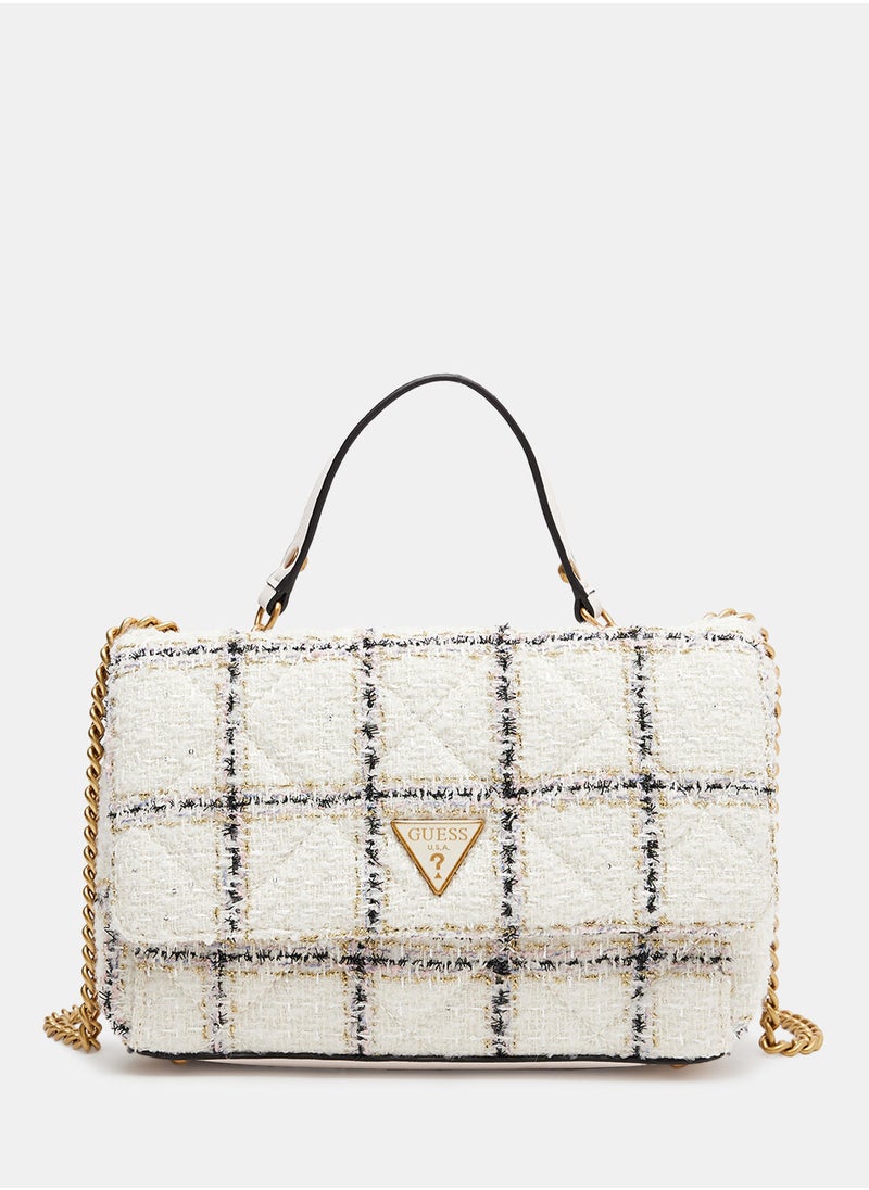 GUESS - Cessily Tweed Convertible Crossbody Bag - Image 1