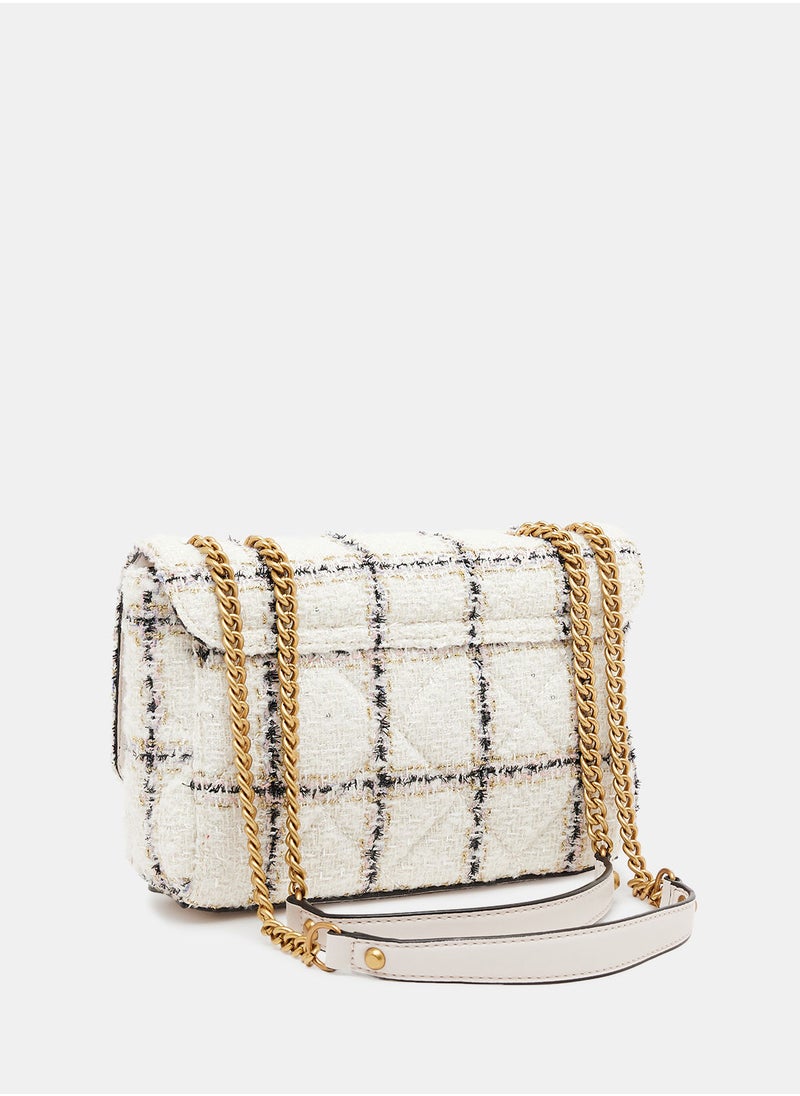 GUESS - Cessily Tweed Convertible Crossbody Bag - Image 1