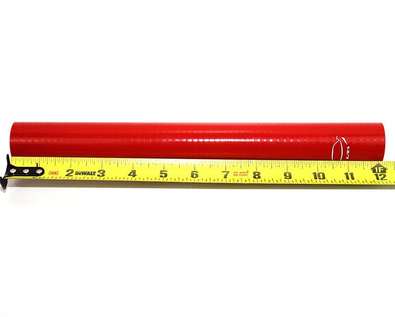 TenkeAuto 12" Long High Performance 4-Ply Reinforced 2" ID Straight Coupler Silicone Hose Turbo/Intercooler/Piping (RED 2'') - Image 2