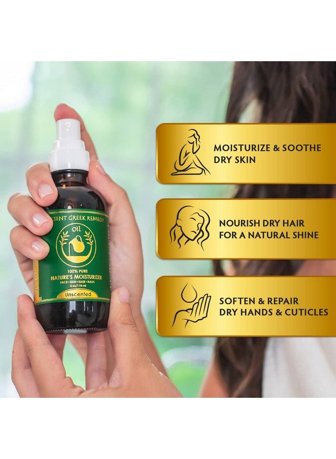 Ancient Greek Remedy Unscented Organic Face And Body Oil Made Of Olive Almond Jojoba Grapeseed Sunflower And Vitamin E Oil For Sensitive Dry Skin Hair Nails. Anti Aging Moisturizer For Women Men - Image 2