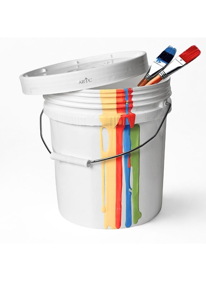 ARTC 10L Heavy Duty Plastic Bucket with Lid & Metal Handle (Set of 3 PCS) – 10 Liter White Storage Pail, Food Grade, Airtight Snap-On Lid, Multi-Purpose Utility Paint Container for Home, Garden, Garage, Tools, Water, Pantry & DIY - Image 5