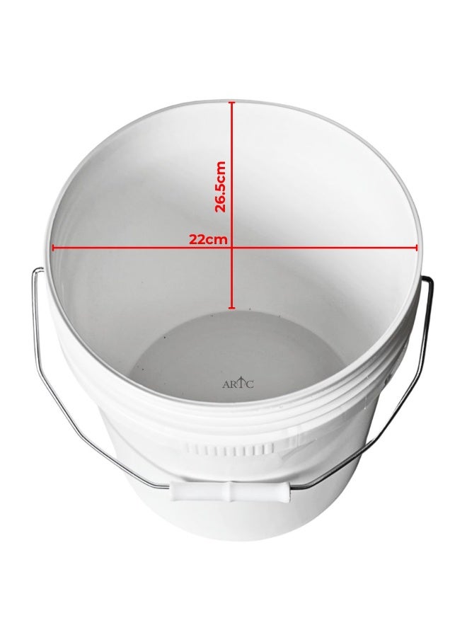ARTC 10L Heavy Duty Plastic Bucket with Lid & Metal Handle (Set of 3 PCS) – 10 Liter White Storage Pail, Food Grade, Airtight Snap-On Lid, Multi-Purpose Utility Paint Container for Home, Garden, Garage, Tools, Water, Pantry & DIY - Image 3
