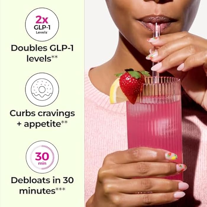 HUM Flatter Me Fiber Supplement for Women & Men, Prebiotics & Digestive Enzymes to Support Weight & Bloating, Digestive & Gut Health, Fiber Powder Drink Mix, Strawberry Lemon - 10 Servings - Image 3