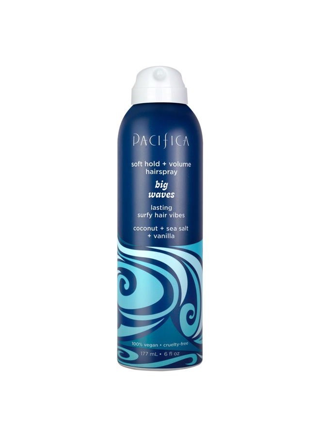 Pacifica Beauty Big Waves Coconut, Vanilla & Sea Salt Hairspray, Controls Frizz & Adds Volume, Designed for Wavy Hair, Vegan & Cruelty-Free, 6 Fl Oz - Image 1