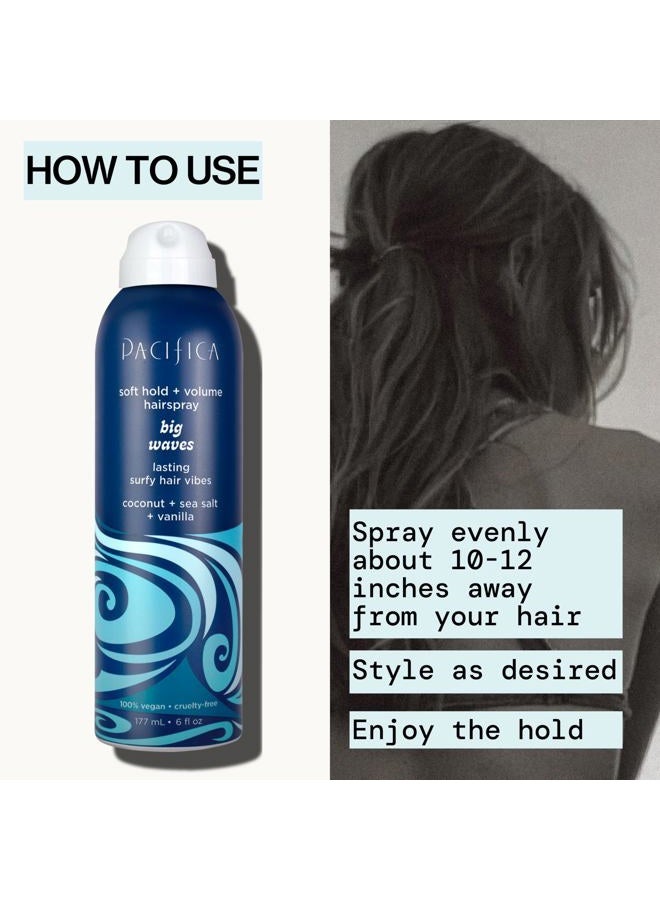 Pacifica Beauty Big Waves Coconut, Vanilla & Sea Salt Hairspray, Controls Frizz & Adds Volume, Designed for Wavy Hair, Vegan & Cruelty-Free, 6 Fl Oz - Image 5