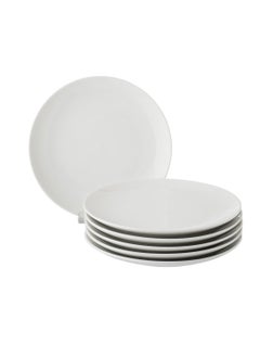 Dania 6 Plain White Flat Porcelain Plates for Buffets, Dining and All Uses, Size 18 cm  - Image 3