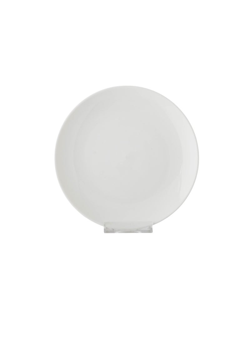Dania - 6 Plain White Flat Porcelain Plates for Buffets, Dining and All Uses, Size 18 cm - Image 1