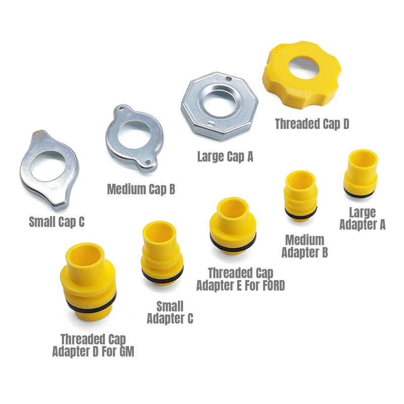 Thorstone No-Spill Coolant Funnel Kit, 16-Piece Universal Spill-Free Radiator Coolant Filling Funnel with Adapters - Image 3