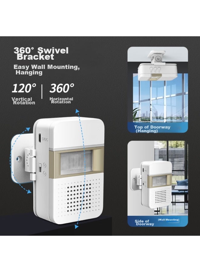 Advent 005rlu-gld, Infrared Sensor Doorbell, Rechargeable, Shop Entrance Reminder, Welcome Sign, Reception Device - Image 2