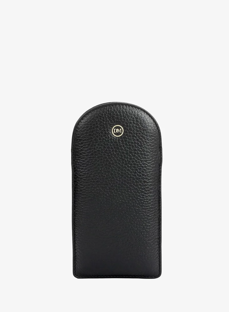Da Milano Wax Leather Spectacle Case - Black