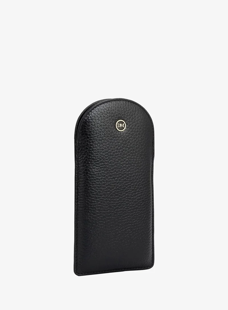 Da Milano Wax Leather Spectacle Case - Black
