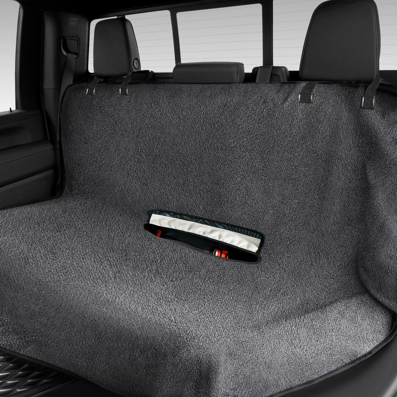 TESFEEL Waterproof Towel Back Seat Cover for Car, Truck, Van & SUV â€“ Durable Rear Bench Seat Cover for Kids & Dogs, Seat Back Protector Easy to Install (Gray) - Image 1