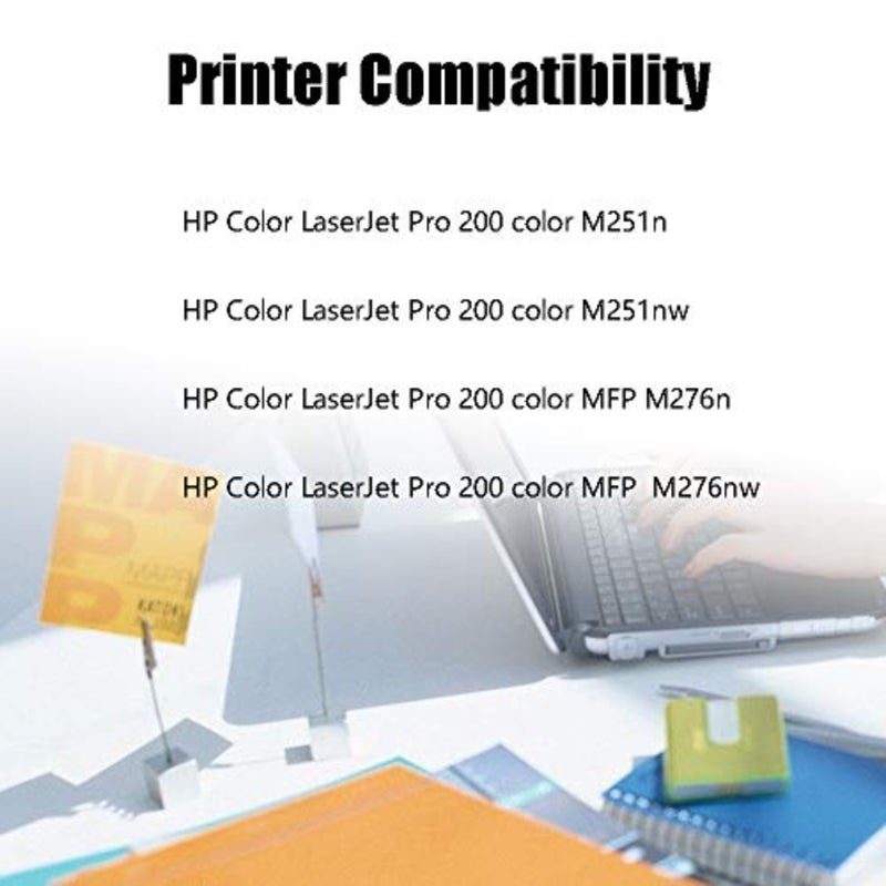 بديل حبر متوافق لـ HP 131A CF210A CF211A CF212A CF213A يعمل مع طابعة HPLaserJet Pro 200 لون M251nw M251n M276n M276nw 4 عبوات - Image 3