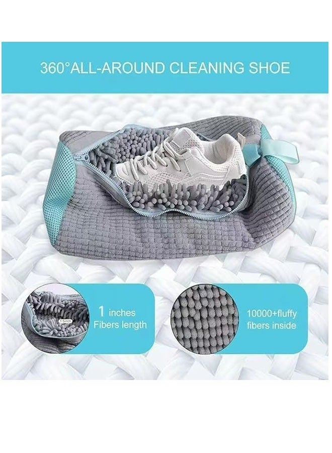 2Pcs Anti-Deformation Shoe Washing Bags,Laundry Shoe Bags for Washing Machine,Reusable Shoe Washing Bag for All Shoe Types and Sizes Shoe Laundry Bag(Gray) - Image 3