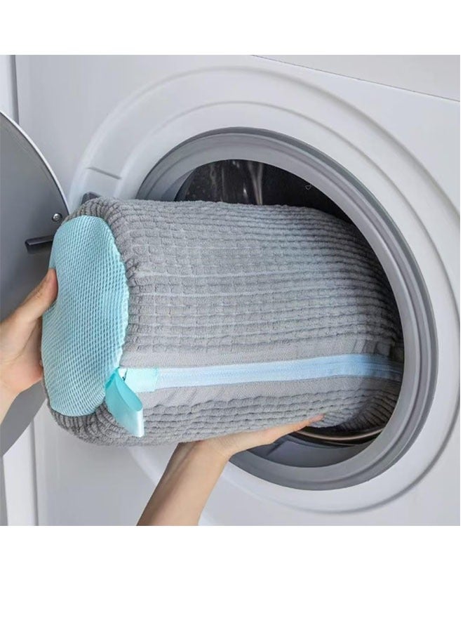 2Pcs Anti-Deformation Shoe Washing Bags,Laundry Shoe Bags for Washing Machine,Reusable Shoe Washing Bag for All Shoe Types and Sizes Shoe Laundry Bag(Gray) - Image 4