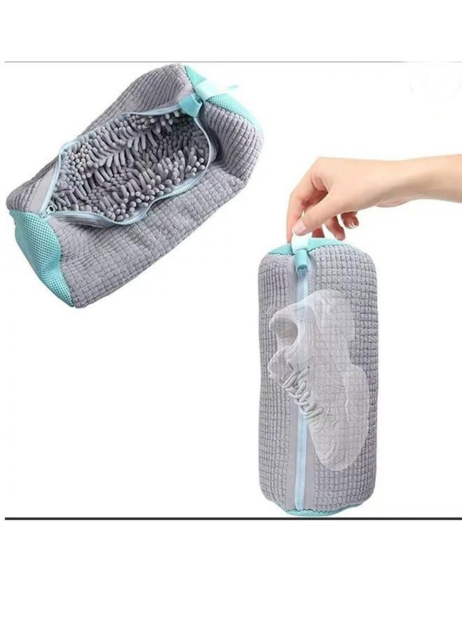 2Pcs Anti-Deformation Shoe Washing Bags,Laundry Shoe Bags for Washing Machine,Reusable Shoe Washing Bag for All Shoe Types and Sizes Shoe Laundry Bag(Gray) - Image 5