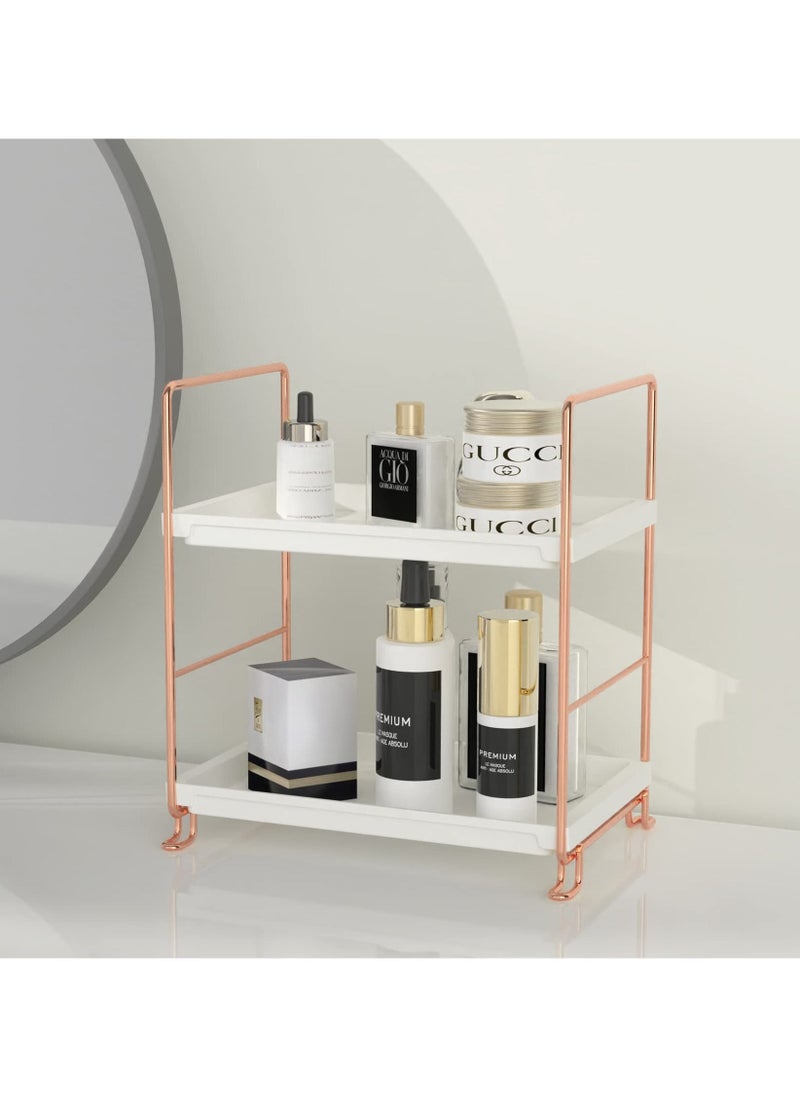 Bathroom Countertop Organizer, 2-tier Bathroom Organizer Counter Organizer and Storage Shelf Vanity Storage Tray Skincare Organizer (Rose Gold) - pzsku/Z6D2FAA6D96940550E160Z/45/_/1724775091/f513e1c2-92c7-4840-a442-4be43013739e