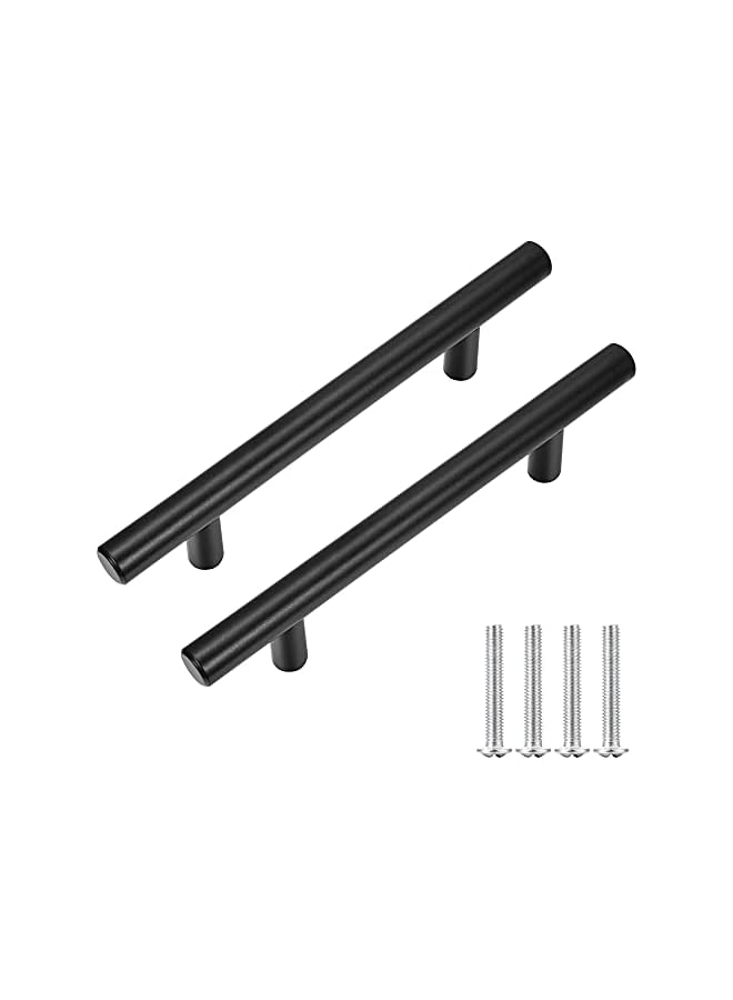 promass 15 Pack Cabinet Pulls Matt Black Stainless Steel T Bar Pull Handles for Kitchen Cabinet Cupboard Drawer Door Handle Pull Knobs (Overall Length 6", Hole Center 3-3/4") - Image 2