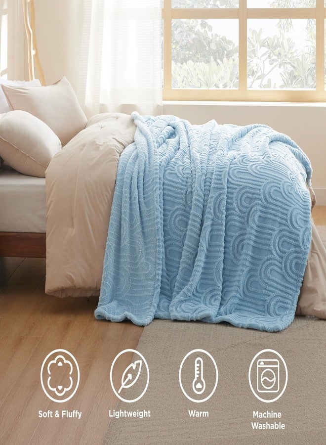 Bedsure Blue Throw Blanket for Couch - Super Soft & Cozy Summer Blankets for Women, Fluffy Fleece Throw for Girls, for Women, Ideal for Room, Home & Bedroom Decor, 50x60 Inches - Image 5