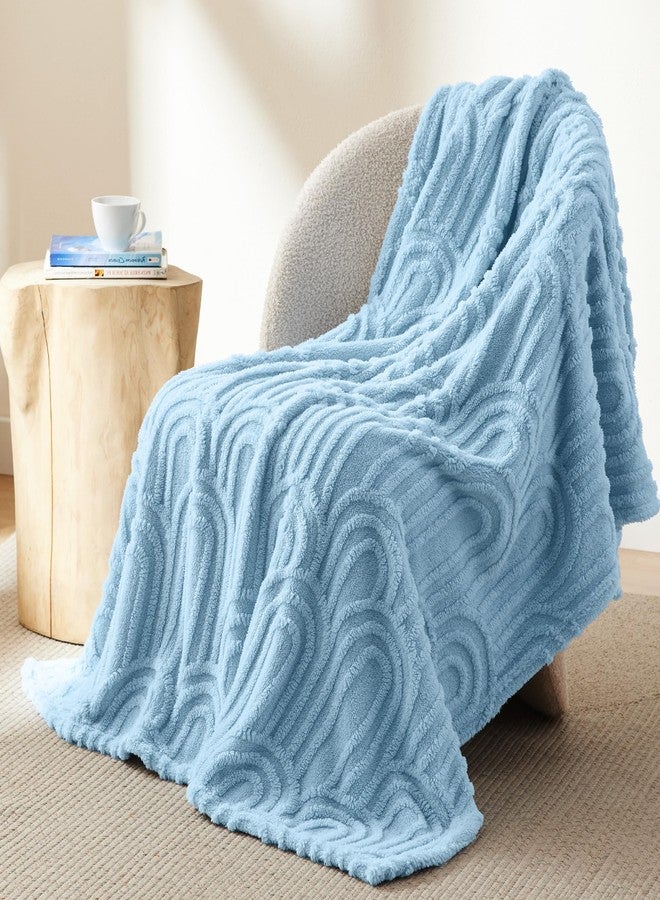 Bedsure Blue Throw Blanket for Couch - Super Soft & Cozy Summer Blankets for Women, Fluffy Fleece Throw for Girls, for Women, Ideal for Room, Home & Bedroom Decor, 50x60 Inches - Image 2