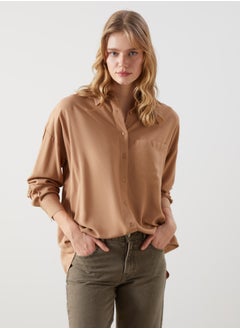 Plain Long Sleeve Women's Poplin Shirt