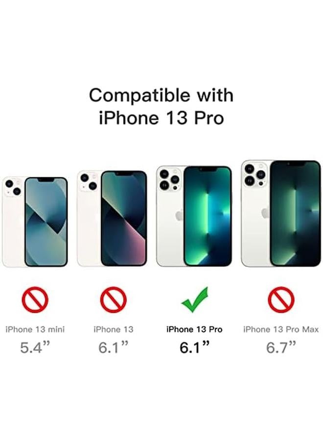 جي تيك جراب 5 في 1 لهاتف Iphone 13 Pro مقاس 6.1 بوصة مع قطعتين من واقي الشاشة وقطعتين من واقي عدسة الكاميرا غير قابل للاصفرار وغطاء كامل من الزجاج المقوى المقاوم للصدمات لهاتف شفاف - Image 3