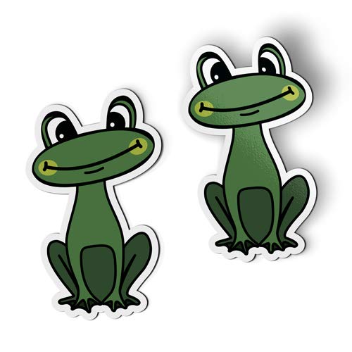 Cute Green Frogs Set of 2  Magnets  Car Fridge Locker  5 Each