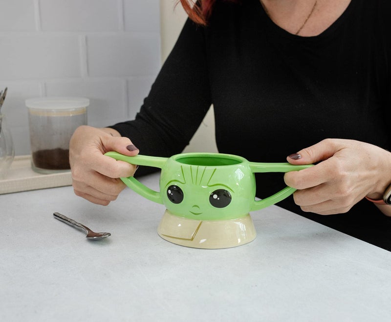 STAR WARS: The Mandalorian Grogu Sculpted Ceramic Mug | BPA-Free Large Coffee Cup For Espresso, Caffeine, Beverage | Home & Kitchen Essentials, Cute Baby Yoda Gifts and Collectibles | Holds 20 Ounces - Image 4