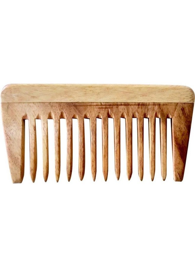 WITSOUL Neem Wood Comb Anti-Dandruff Comb For Men And Women Brown (SET OF 3) - Image 5