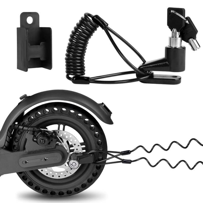 Ainiv Disc Brake Lock E Scooter Lock AntiTheft Cable Bike Lock Waterproof 5FT 12mm Cable with 2 Keys for Scooter Bike Electric Bike Skateboards Strollers Lawnmowers with Lock HoldersBlack
