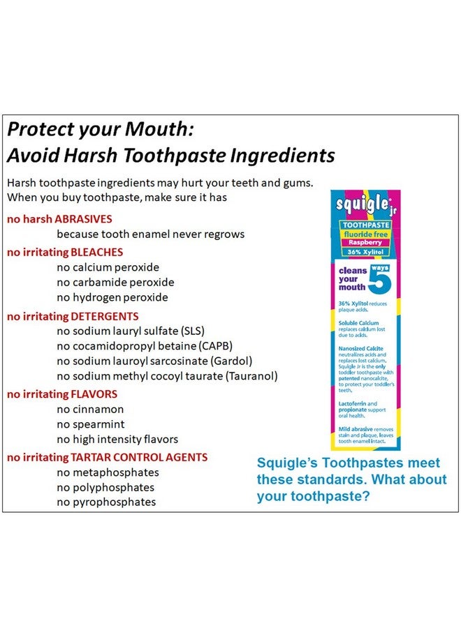 Squigle Quigle Jr Toothpaste (For Infants Toddlers) Travel Toothpaste Prevents Cavities Canker Sores Chapped Lips. Soothes Protects Dry Mouths. Stops Tooth Sensitivity No Sls 4 Pack - Image 5