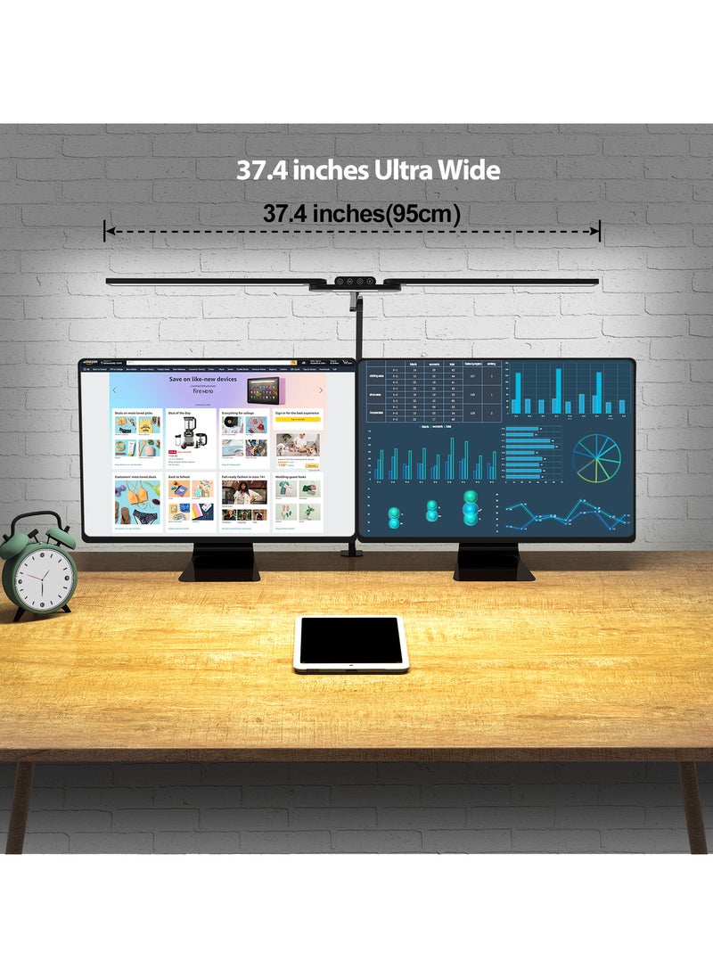 Generic - LED Desk Lamp for Large Desktops and Multi-Monitor Setups - Touch Control Table Lamp with Auto Dimming, 5 Color Modes & 5 Brightness Levels for Reading, Study, and Work - Image 1
