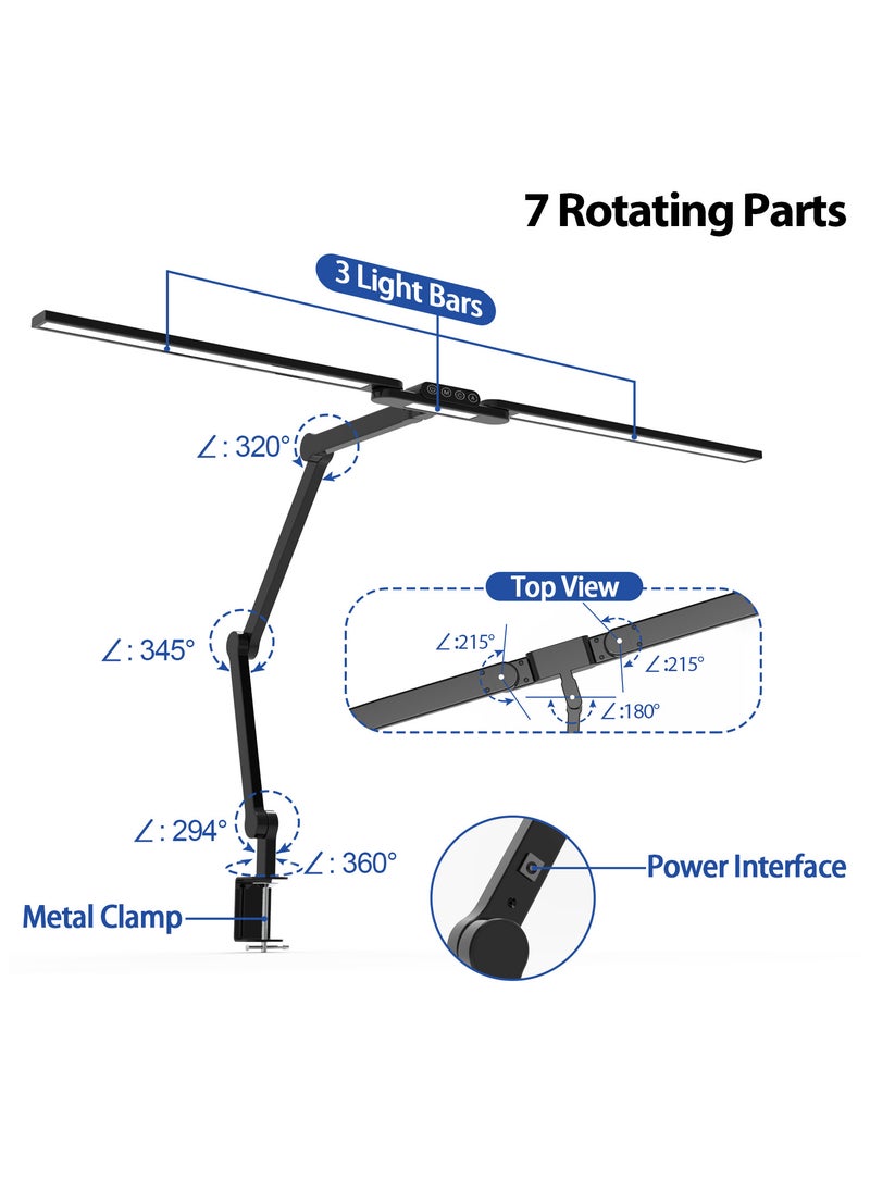 Generic - LED Desk Lamp for Large Desktops and Multi-Monitor Setups - Touch Control Table Lamp with Auto Dimming, 5 Color Modes & 5 Brightness Levels for Reading, Study, and Work - Image 1