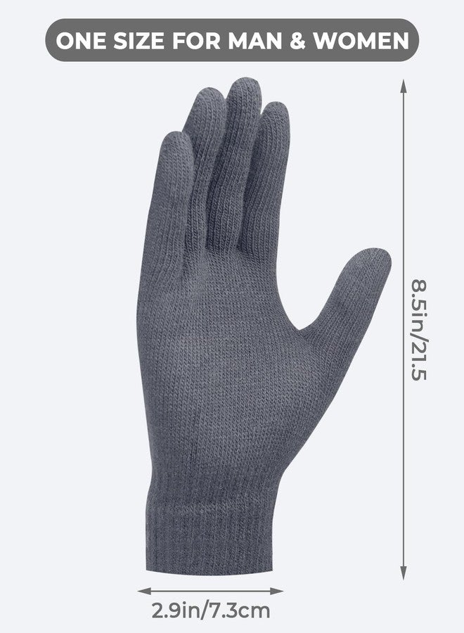 MENOLY 12 Pairs Winter Magic Gloves for Adult Men Women Warm Stretchy Knit Black Gloves One Size Fits Men Women Teens - Image 2