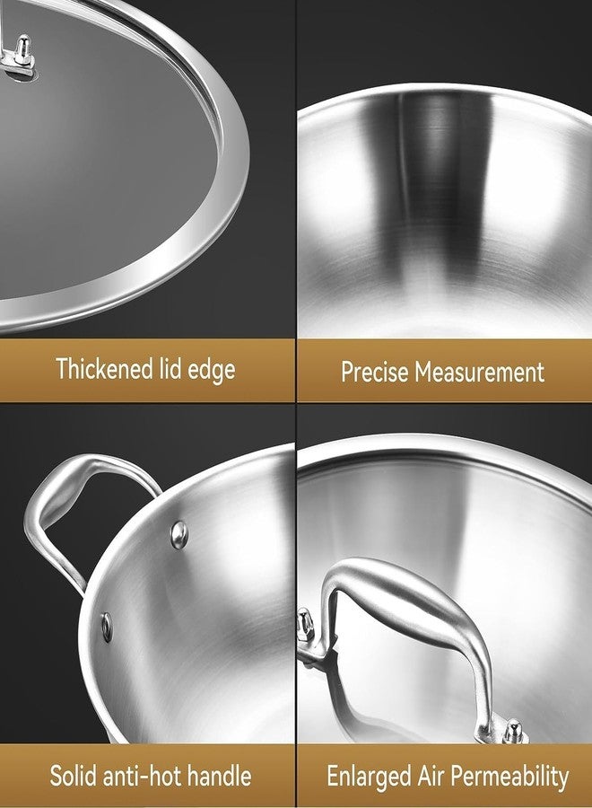 Inqibee 10-Inch Tri-Ply Stainless Steel Wok Pan with Lid,Small Stir Frying Pan,Jumbo Cooker,Induction Cooking Pan,Dishwasher and Oven Safe. - Image 5