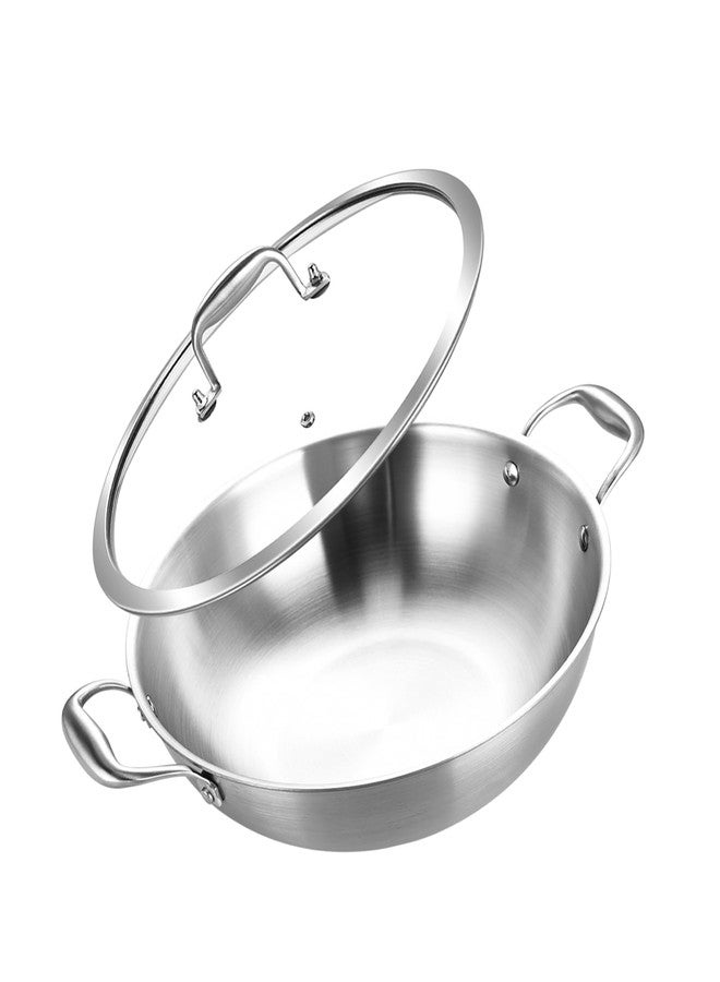 Inqibee 10-Inch Tri-Ply Stainless Steel Wok Pan with Lid,Small Stir Frying Pan,Jumbo Cooker,Induction Cooking Pan,Dishwasher and Oven Safe. - Image 1
