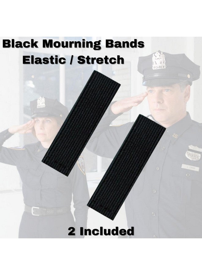 Agent Gear USA Mourning Bands For Badges Black Honor Elastic Cloth Bands For Law Enforcement And First Responders Funeral Functions 2 Pack - Image 2